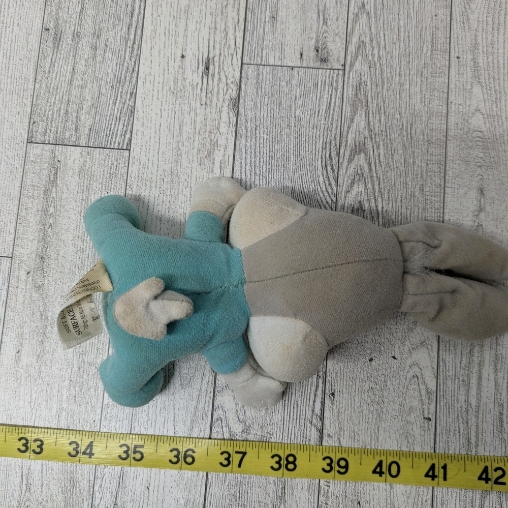 baby Tunes Gray and Blue Plush Bunny Toy - Picture 4 of 4